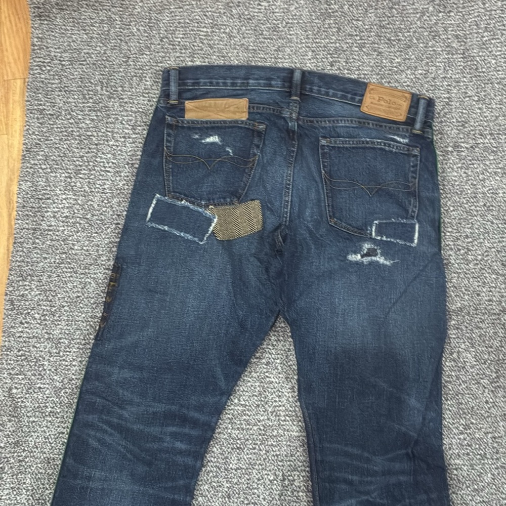 Polo Ralph Lauren Men’s Blue Patchwork Jeans - Picture 8 of 14